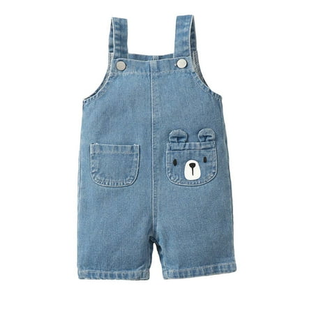 

Kucnuzki Infant Baby Boy Clothes 12 Months Summer Jumpsuit Bodysuit 18 Months Sleeveless Overalls Solid Color Basic Pockets Suspenders Pants Light Blue