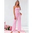 thumbnail image 2 of DARING DIVA Women's Pajama Set Cami Jersey Knit Adjustable Spaghetti Strap Pants M Pink, 2 of 7