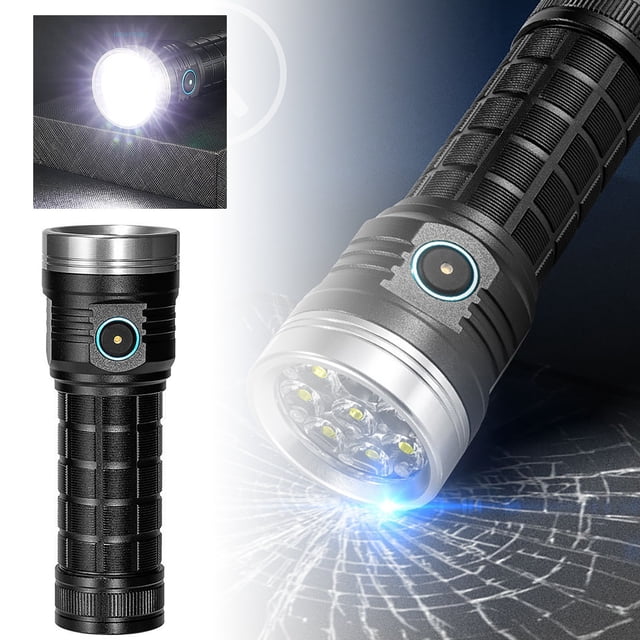 Hearth & Gear Compact Flashlight For Outdoor Adventures And Home Use 6 Brightness USB Type C Rechargeable Ideal For Camping And Emergency Situations Strip Lamp Headlamp Walking Light for Night Walking