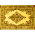 thumbnail image 1 of Ahgly Company Indoor Rectangle Medallion Yellow Traditional Area Rugs, 2' x 5', 1 of 4