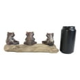 thumbnail image 4 of Zen Feng Shui Koan Of The Frog Meditating Buddha Yoga Frogs Trio On Log Statue, 4 of 5