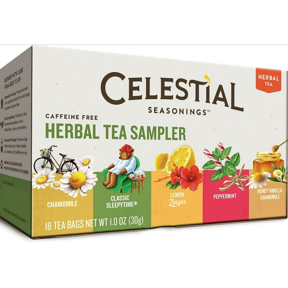 Celestial Seasonings Herbal Tea Sampler with 5 Flavors 18 ea (Pack of 2