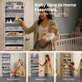 thumbnail image 7 of Over The Door Organizer with LifetimeWarranty, 4 Shelves & 4 Side Pockets, Large Storage Rack Holds 44lb, Heavy-Duty Reinforced Mesh Shelf for Bathroom, Closet, Toy Organization, Shoes, Towels, Grey, 7 of 7
