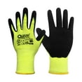 thumbnail image 6 of QEAR 2 Prs Pack Hi Visibility Yellow Cut Resistance Work Safety Gloves, Nitrile Foam Palm Coated, Touch Screen, Superior Grip and Abrasion, Size Medium, 6 of 6