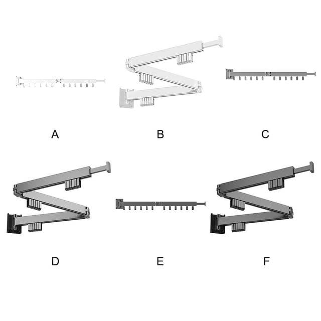 Ruiboury Extendable Clothes Rack Wall Mounted For Outdoor Folding Folding Arm And Hanger Bracket. When Dont gray Double fold