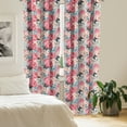 thumbnail image 2 of Ambesonne Colorful Curtains, Peony Rose Butterflies, Pair of 28"x63", Multicolor, 2 of 5