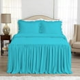 thumbnail image 2 of DNG Creations 4-Piece Long Ruffle Sheet Set 26-Inch Deep Pocket (Solid Turquoise - Full), 2 of 7