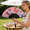thumbnail image 3 of SIYTUAU Traditional Bamboo Frame Folding Fan With Paper Surface And Butterfly Pattern For Photography Prop And Home Decor 8.27 Inches, 3 of 7