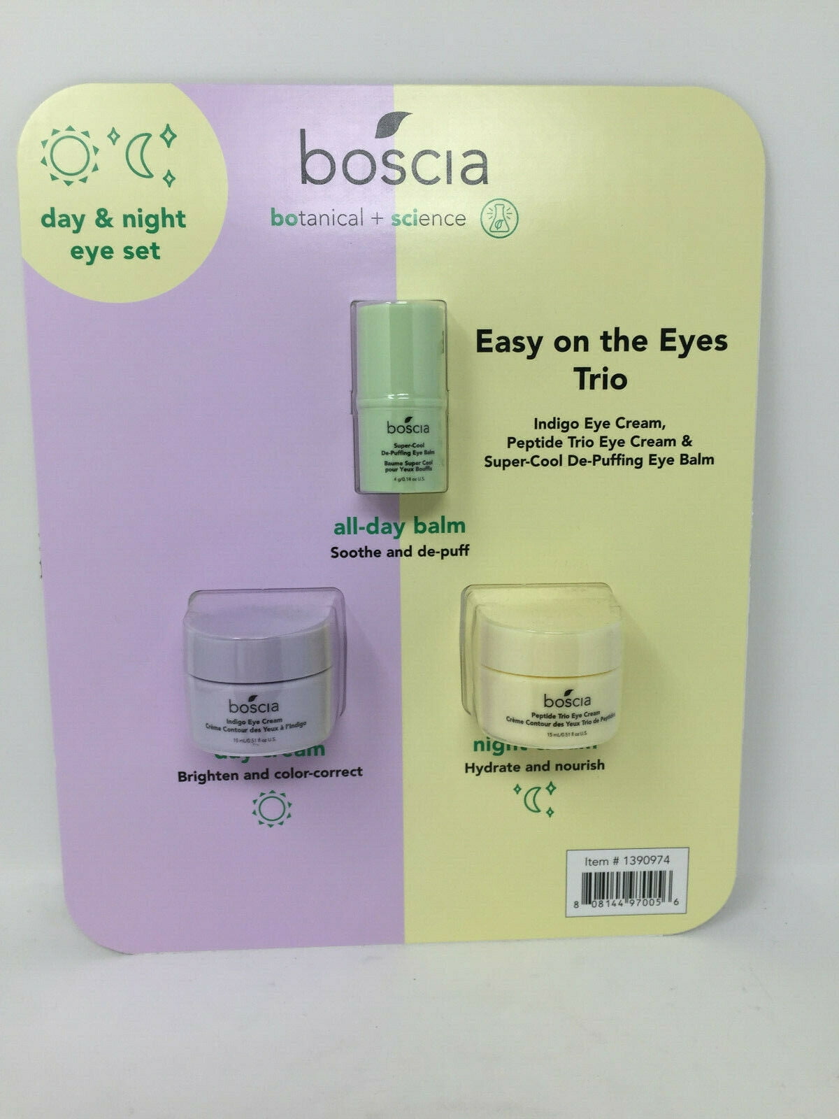 Boscia Day & Night Easy On The Eyes Trio Eye Set 3 Pieces