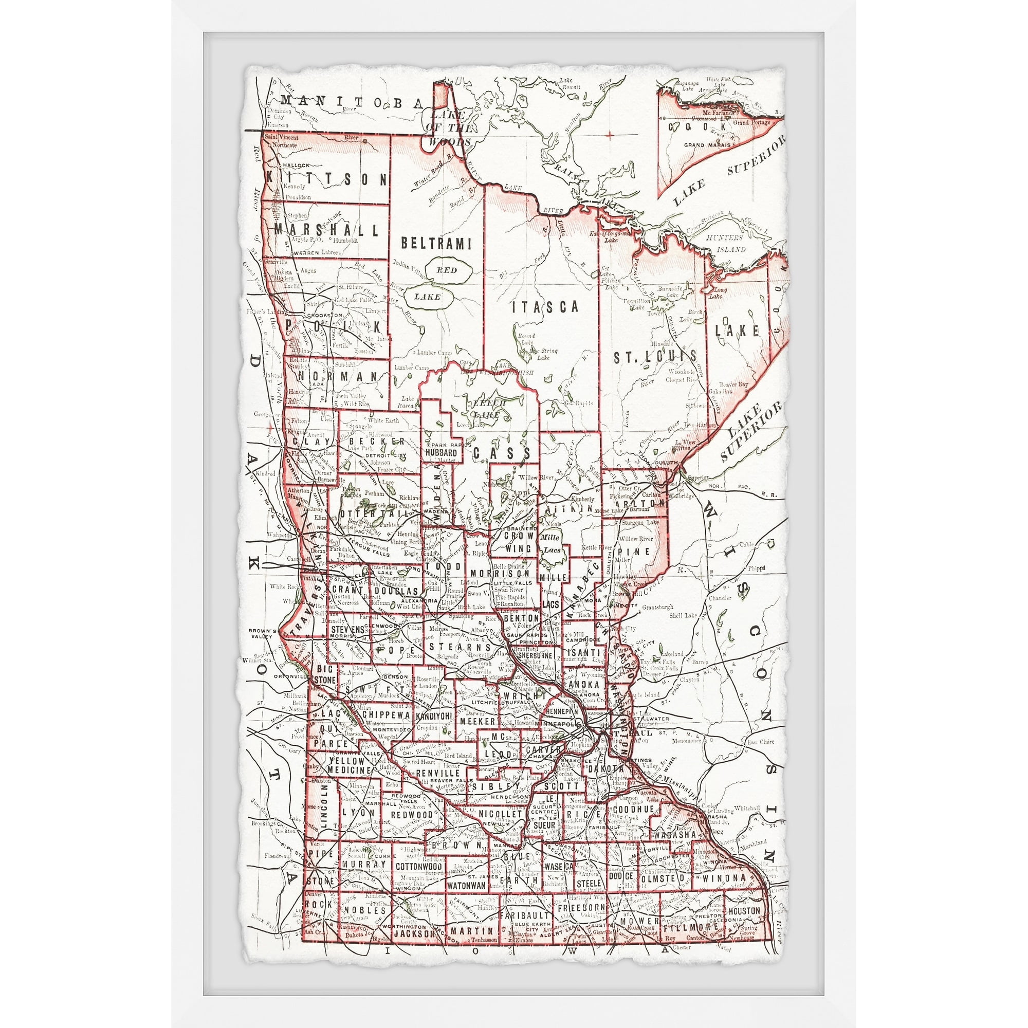 Marmont Hill Red City Outline Framed Wall Art