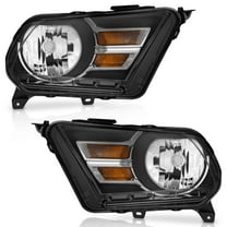 WEELMOTO Headlight Compatible with 2010-2014 Ford Mustang Headlights Assembly Headlamp Replacement for 10 11 12 13 14 Ford Mustang Black Housing
