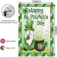 thumbnail image 4 of Happy St Patricks Day Gnome Garden Flag 12x18 Inch Double Sided Outside Burlap Green Shamrock Clover Gold Coin Small Outdoor Yard Flags Porch Home Farmhouse Decoration, 4 of 6