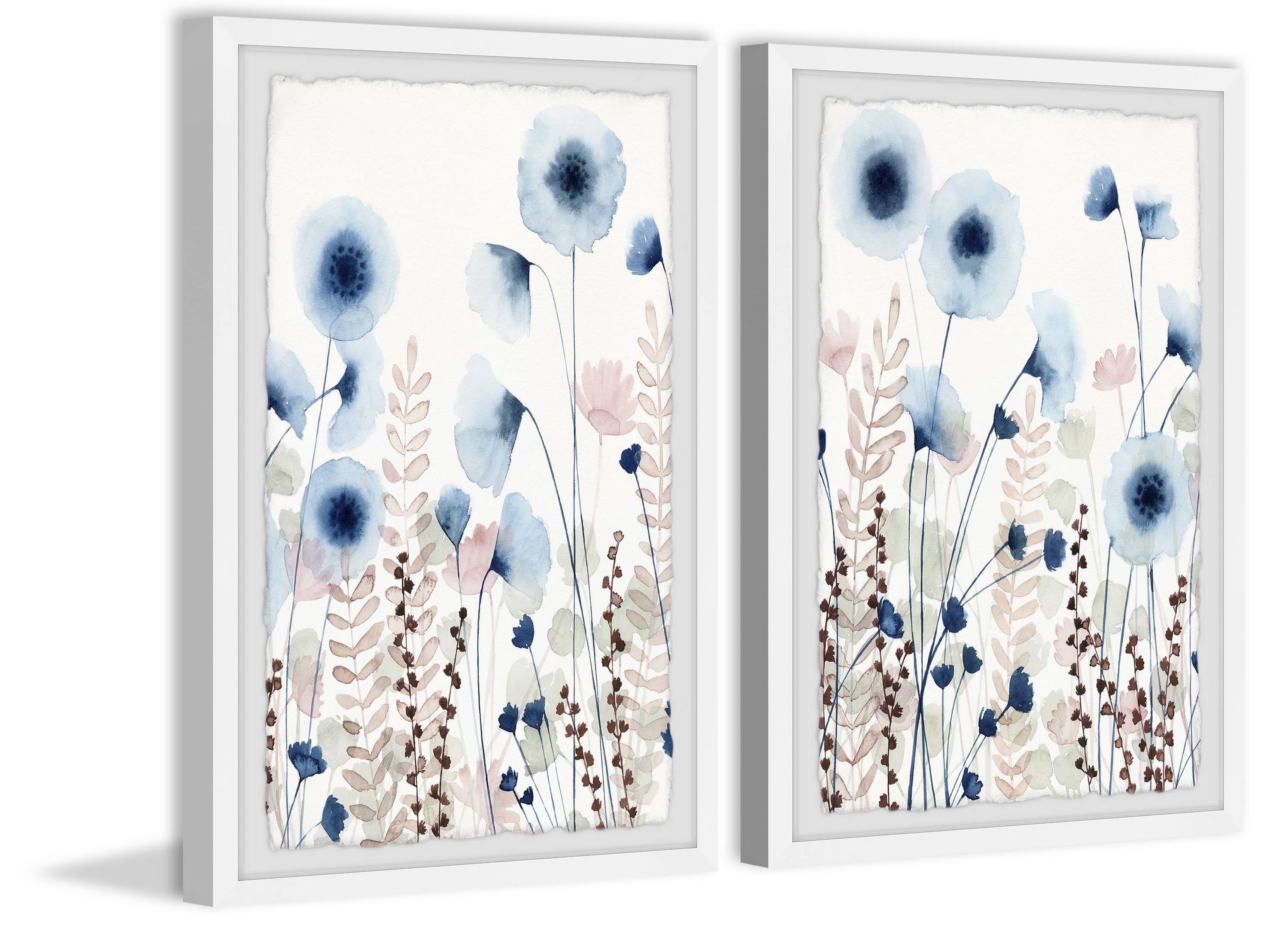 Marmont Hill Sweet Flower Field Iii Diptych, Art Prints, 24.00" x 1.50"
