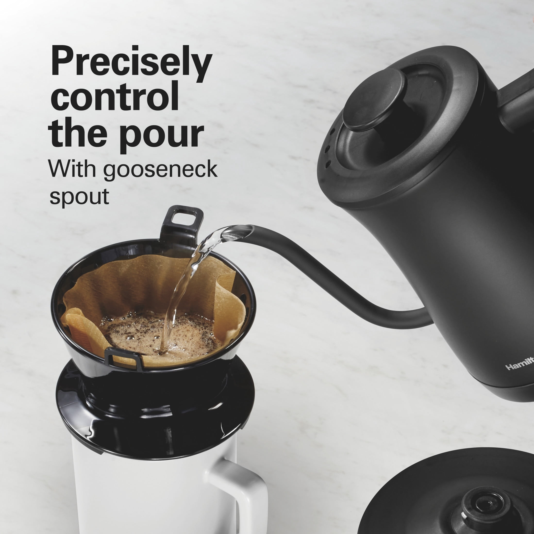 Hamilton Beach Compact Gooseneck Electric Kettle, Tea & Water Kettle, 0.6L (20 oz)