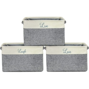 Sorbus Cotton Twill Storage Basket Set - 3 Pack, (Love, Live, Laugh)