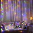 thumbnail image 4 of Cortina de ventana con luces LED parpadeantes, 3 mx 3 m, 300 ledes, funciona con USB, 8 modos, cadena de luces con control remoto, 4 of 4