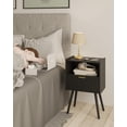 thumbnail image 3 of Mesita de noche JOONEE, moderna, negra, con cajón de almacenamiento, 3 of 8
