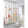 thumbnail image 3 of Shower Curtains Retro Flower Bath Curtain Watercolor Butterfly Waterproof Bathroom Shower Curtain Set with Hooks Decoration 36 x 72 Inches, 3 of 7