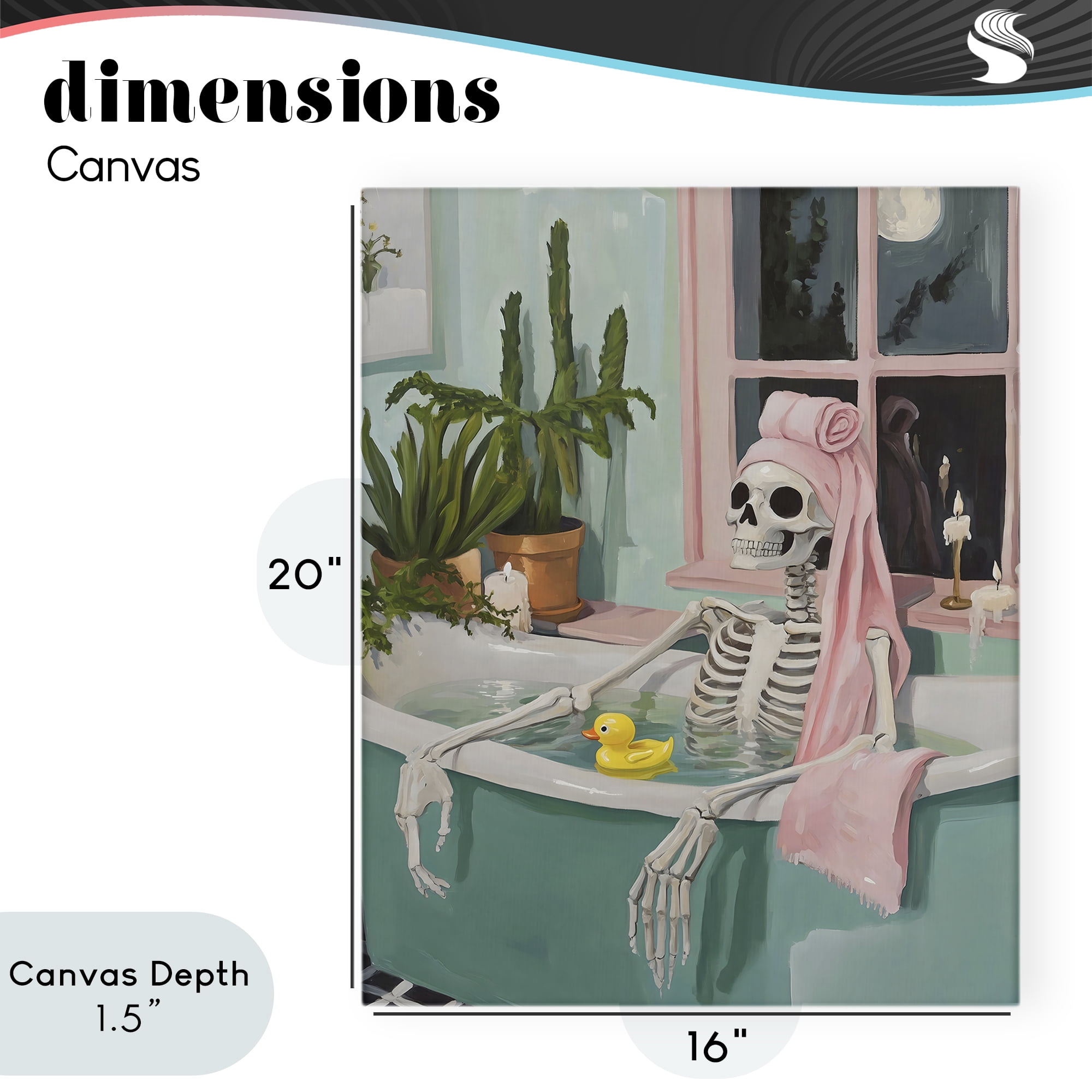 Stupell Industries Midnight Soak Skeleton Canvas Wall Art, design by The Prints Vibe
