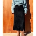 thumbnail image 4 of Suede Skirts for Women Fall Winter Midi Pencil Skirt with Tassel Black XL, 4 of 7