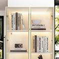 thumbnail image 5 of KULAGAGA 4-Tier Bookcase Display Cabinet, Tall Bookshelf Storage Cabinet with Glass Doors and LED Light for Living Room, Office, Dining Room, White, 5 of 7