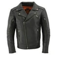 thumbnail image 5 of Milwaukee Leather MLM1515 Men's Classic Beltless Black Leather Triple Stitched Motorcycle Biker Rider Jacket 4X-Large, 5 of 10