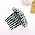thumbnail image 4 of Eoperou Flower Hairpin Light Luxury Wheat Design Temperament Geometry Handworked Decorate Headwear Rhinestones Flower Hair Comb Clip Wedding Headpieces, 4 of 8