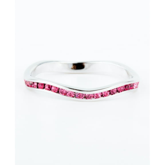 October Swarovski Crystal Stackable ring in Sterling Silver