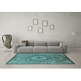 thumbnail image 3 of Ahgly Company Indoor Square Oriental Light Blue Industrial Area Rugs, 4' Square, 3 of 4