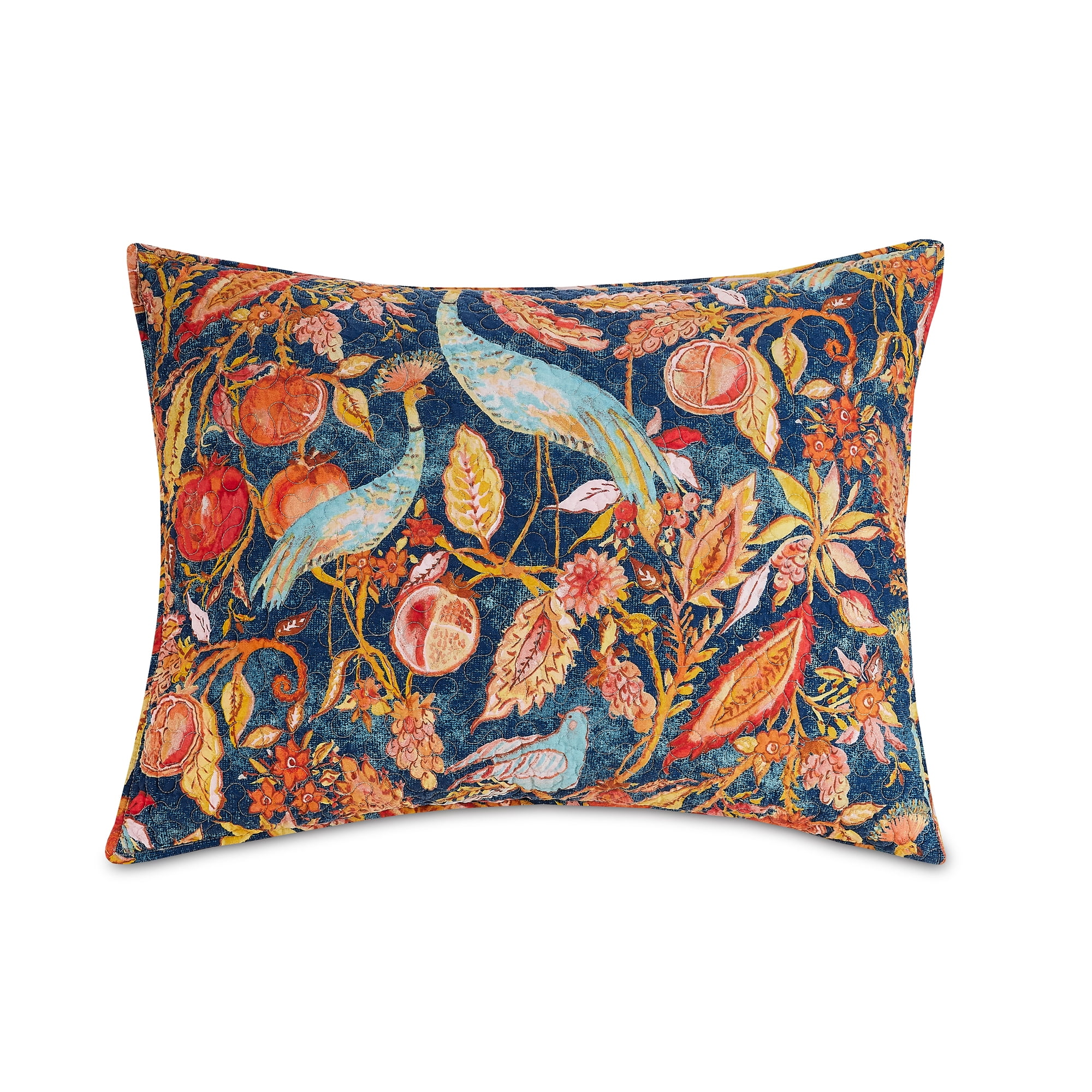 Dena Home Blue Peacock Garden 3-Piece Quilt Set, Full/Queen