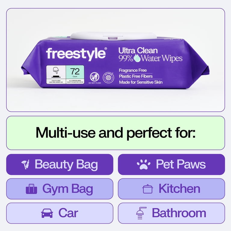 Freestyle Soft Jumbo Baby Wipes for Sensitive Skin, Unscented, 3