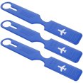 thumbnail image 2 of OULII 3Pcs Blue Travel Baggage Tags PVC Personal Information Label Durable and Practical, 2 of 9