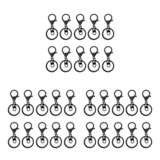 kurtrusly 10pcs/set Sturdy And Durable Keychains Lobster Clasps Swivel Hooks And Variety Swimming black 3Set