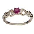 thumbnail image 1 of LBG British Made 925 Sterling Silver Natural Ruby Womens Solitaire Ring - 33 size options - Size 6, 1 of 6