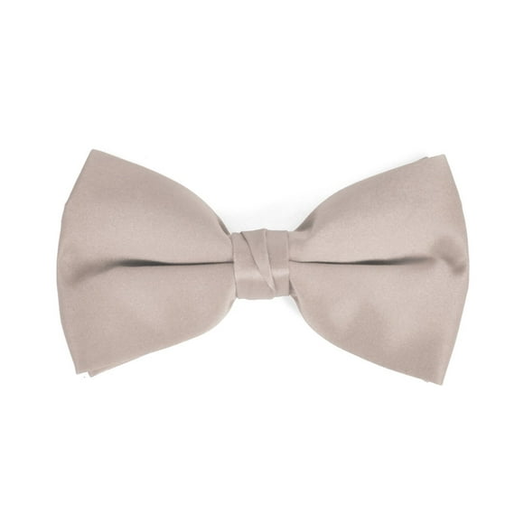 boxed-gifts Men's Solid Color Clip On Bow Tie (Silver)