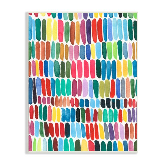 Stupell Industries Varied Rainbow Lines Abstract Pattern Watercolor Detail Painting Unframed Art Print Wall Art, Design by Regina Moore