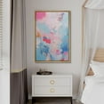 thumbnail image 3 of IDEA4WALL Framed Canvas Print Watercolor Blush Pink Teal Paint Abstract Geometric Wall Art Minimalism Decorative Colorful Mid-Century Illustration for Living Room, Bedroom - Natural 16"x24", 3 of 5