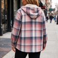 thumbnail image 5 of XUNKUSGA Jackets for Women Vintage Plaid Thickened Fleece Lined Hooded Shacket Women Casual Loose Long Sleeve Button Down Flannel Jacket Women Fall Winter Coat with Pockets, Size 2XL, 5 of 9