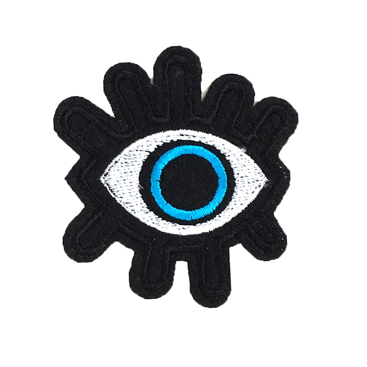 Large Iris Evil Eye Nazar Charm Multi-Color Embroidered Iron-On