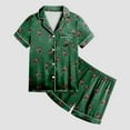 thumbnail image 5 of Nightwear Shorts and Tops Girls 100% Cotton 3pcs Pajama Sets Button Down Short Sleeve Long Pants With Shorts Sleepwear for Ages 5-14, 5 of 6