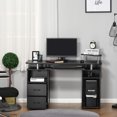 thumbnail image 2 of HOMCOM Computer Office Desk Table Workstation w/ Keyboard Tray, Black, 2 of 10