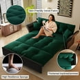 thumbnail image 6 of Queen Pull Out Sofa Bed, 74.8" Green Velvet Convertible Sleeper with 2 Pillows, Tufted 3-in-1 Sleeper Sofa, Multi-Functional Loveseat Bed for Living Room, Apartment, Green, 6 of 10