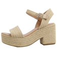 thumbnail image 2 of Soda Women's Castle Jute Open Toe Ankle Strap Platform Wedge Color: Tan, Size: 11, 2 of 5