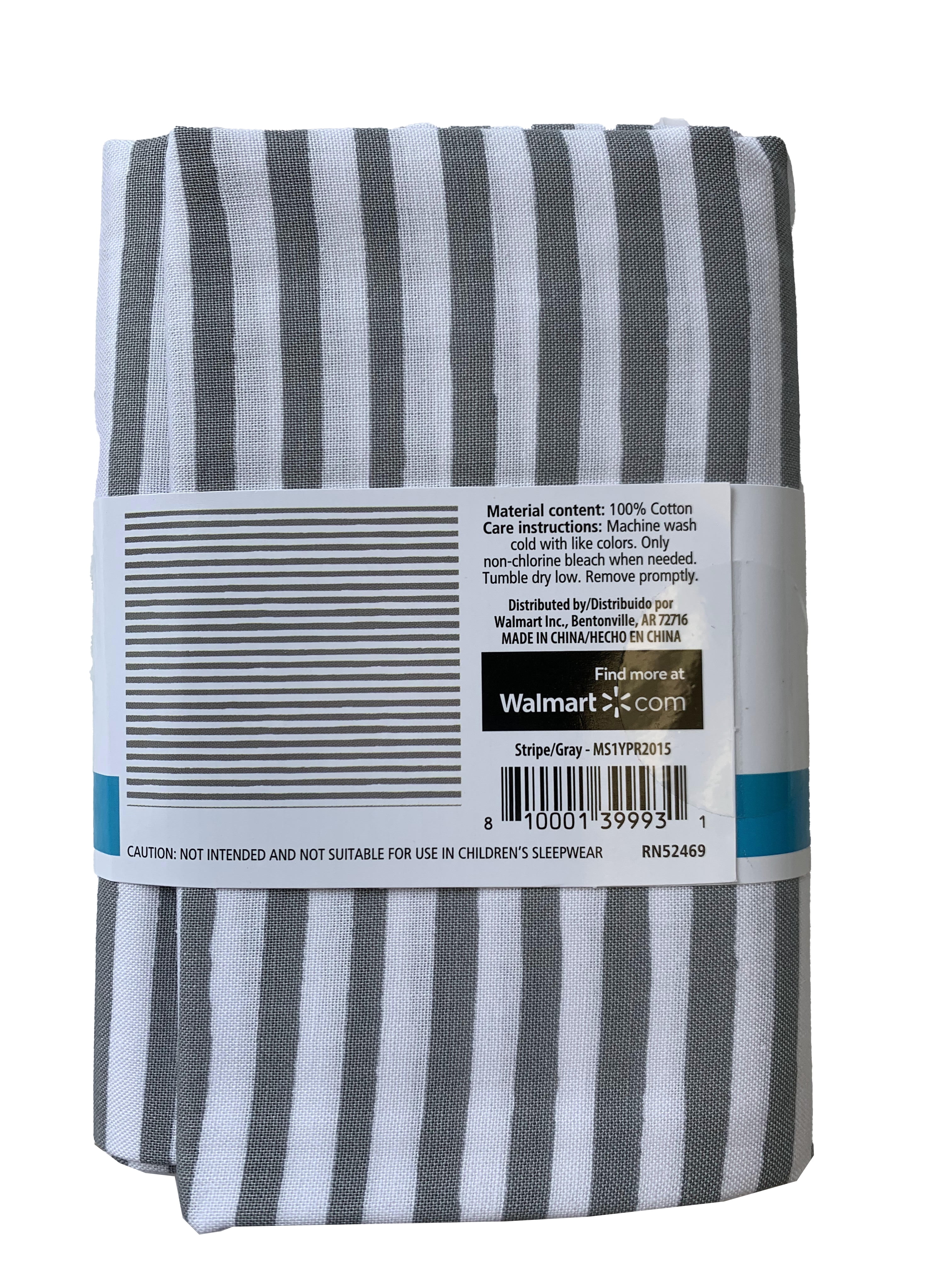 (3 pack) Mainstays 100% Cotton 1 Yard Precut Fabric Grey Stripe