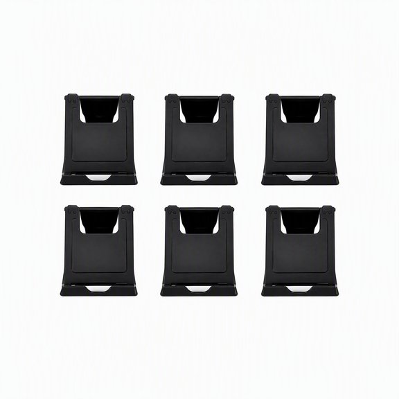 YEMNPIOS 6 Pcs Desktop Phone Stand Adjustable Angle Foldable for Cell Phone Tablet Card Size Black