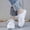 White, variant on Women’s Slip-On Shoes, Wide Canvas Mules with Memory Foam Insole, Backless Comfortable Casual Sneakers(Blue,8)