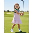 thumbnail image 5 of BemeyourBBs Toddler Baby Girls Golf Dress Outfit Striped Golf Printed Sleeveless Button Up Lapel Collar Ruffle Tank Dress Summer Clothes, 5 of 9