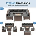 thumbnail image 6 of ELPOSUN Patio Furniture Set, Outdoor Patio Furniture Wicker Sectional Furniture Couch Set, 9 Pieces Outdoor Sectional Sofa with Fire Pit Table, Outdoor Patio Set for Outdoor Furniture (Grey), 6 of 7
