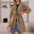 thumbnail image 6 of Wutalume Women's Loose Casual Solid Color Lightweight Long Sleeve Hooded Jacket, Comfortable Fit, Perfect for Fall and Spring, Versatile for Daily Wear and Layering,Camel L, 6 of 8