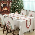 thumbnail image 4 of Christmas Cat Chair Covers Set of 1 Winter Snowflake Christmas Tree Poinsettia Chair Back Covers Stretch Removable Washable Slipcovers Protector for Dining Room Kitchen Party Decor, 4 of 5